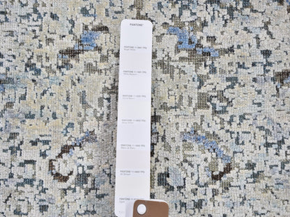 Oushak Transitional hand-knotted wool/silk runner in Blue, 2'5" x 5'10" — SKU O059484 (view 4)