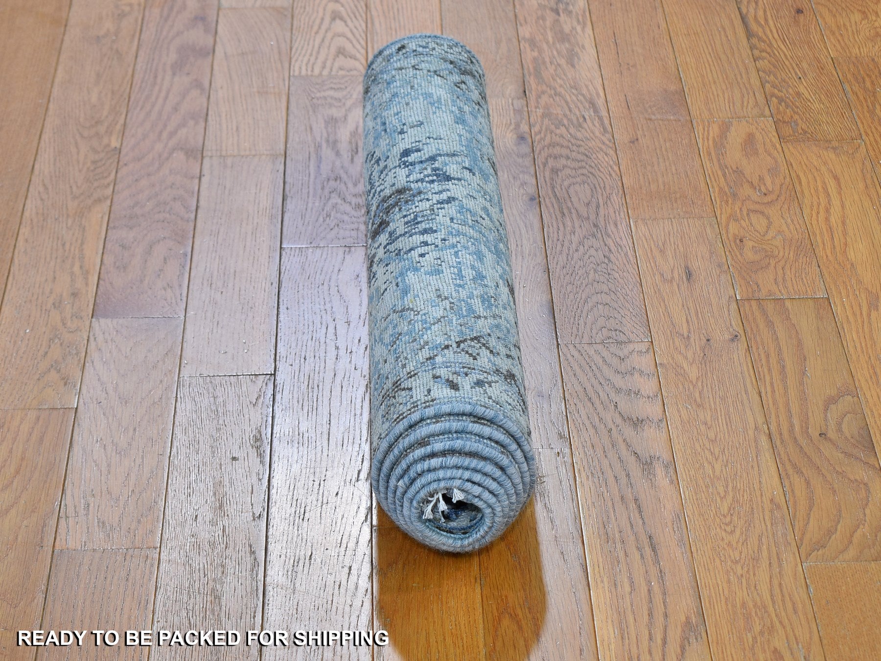 Oushak Transitional hand-knotted wool/silk runner in Blue, 2'5" x 5'10" — SKU O059484 (view 5)