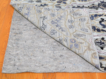 Grey 10'0" x 14'2" Transitional Hand knotted Wool Rug - Sku: O059493