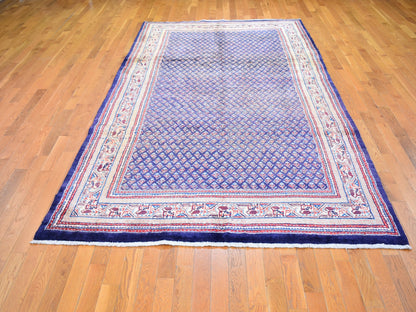 Fine Oriental hand-knotted wool runner in Blue & Ivory, 6'1" x 11'4" — SKU O059509 (view 2)