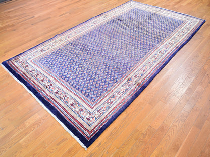 Fine Oriental hand-knotted wool runner in Blue & Ivory, 6'1" x 11'4" — SKU O059509 (view 3)