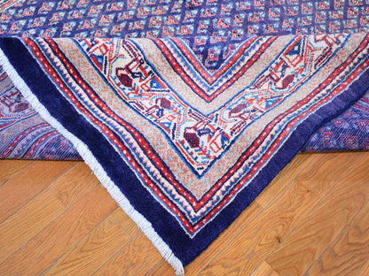 Blue 6'1" x 11'4" Fine Oriental Hand knotted Wool Rug - Sku: O059509