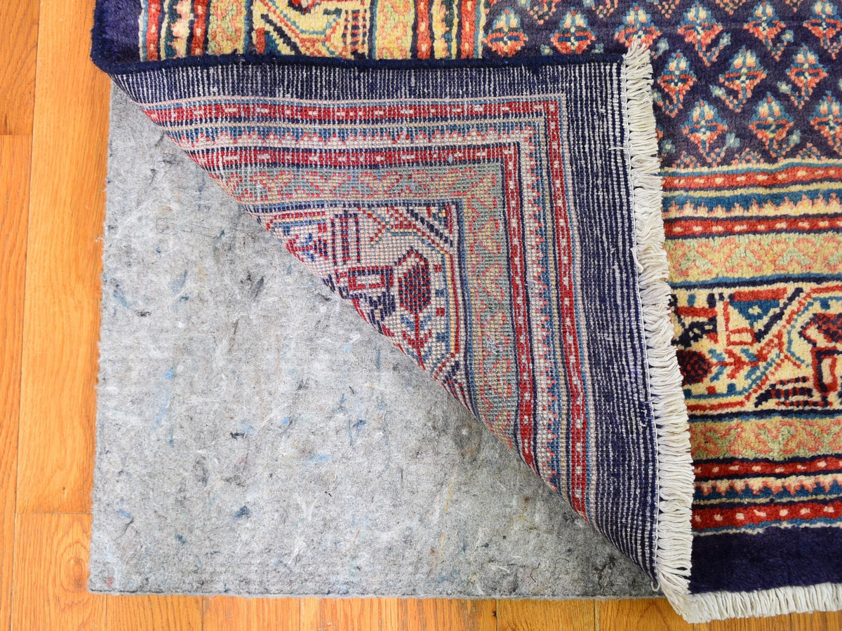 Fine Oriental hand-knotted wool runner in Blue & Ivory, 6'1" x 11'4" — SKU O059509 (view 8)