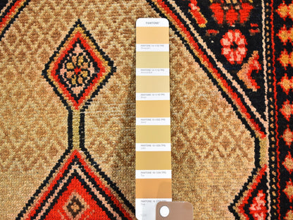 Serab Antique hand-knotted wool runner in Brown & Navy Blue, 3'2" x 15'9" — SKU O059511 (view 4)