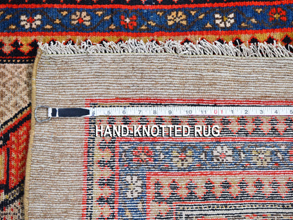 Serab Antique hand-knotted wool runner in Brown & Navy Blue, 3'2" x 15'9" — SKU O059511 (view 7)