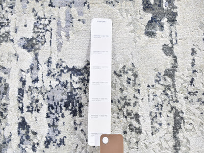 Ivory 9'0" x 12'0" Modern and Contemporary Hand knotted Wool Rug - Sku: O059518
