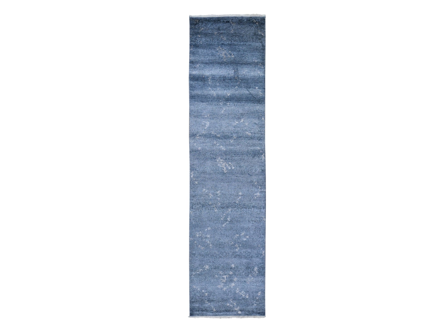 Gray 3'0" x 11'9" Modern / Contemporary Hand knotted Silk Rug - Sku: O059520