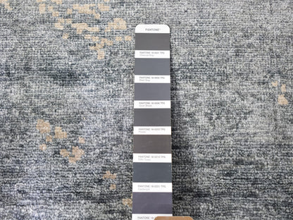 Grey 3'0" x 11'9" Modern / Contemporary Hand knotted Silk Rug - Sku: O059520