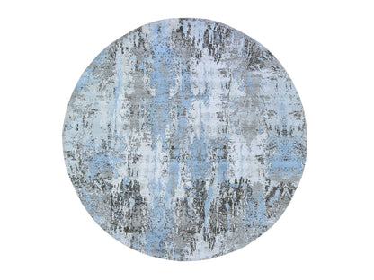 Blue 8'1" x 8'1" Modern and Contemporary Hand knotted Wool Rug - Sku: O059523