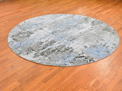 Blue 8'1" x 8'1" Modern and Contemporary Hand knotted Wool Rug - Sku: O059523