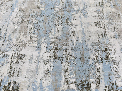 Blue 8'1" x 8'1" Modern and Contemporary Hand knotted Wool Rug - Sku: O059523