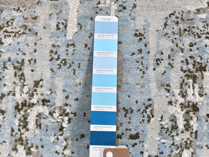 Blue 8'1" x 8'1" Modern and Contemporary Hand knotted Wool Rug - Sku: O059523