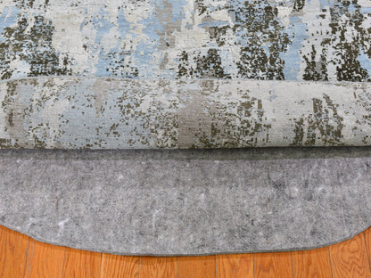 Blue 8'1" x 8'1" Modern and Contemporary Hand knotted Wool Rug - Sku: O059523