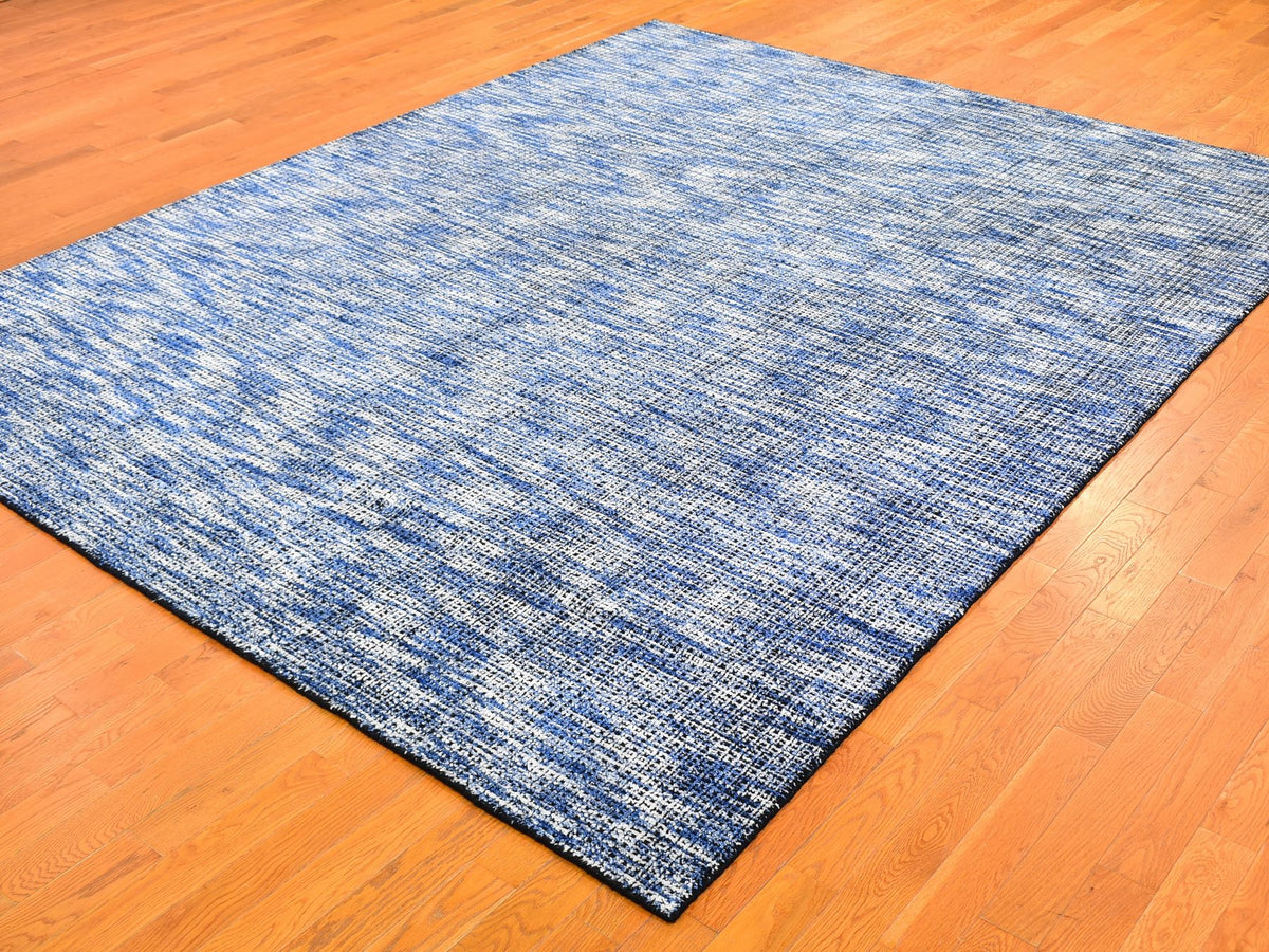 Modern / Contemporary hand-knotted wool rug in Blue, 8'2" x 10' — SKU O059534 (view 3)