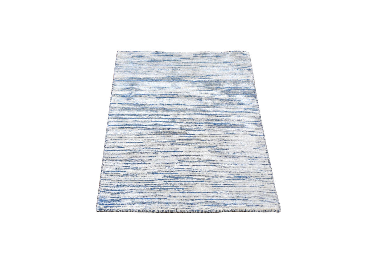 Wool / Silk hand-knotted wool rug in Blue, 2' x 3' — SKU O059541