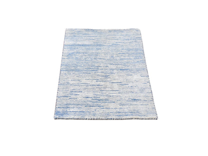 Wool / Silk hand-knotted wool rug in Blue, 2' x 3' — SKU O059541