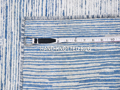 Blue 2'0" x 3'0" Wool and Silk Hand knotted Wool Rug - Sku: O059542