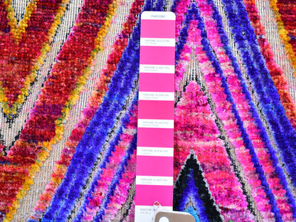 Pink 2'0" x 3'0" Modern / Contemporary Hand knotted Wool/Silk Rug - Sku: O059551