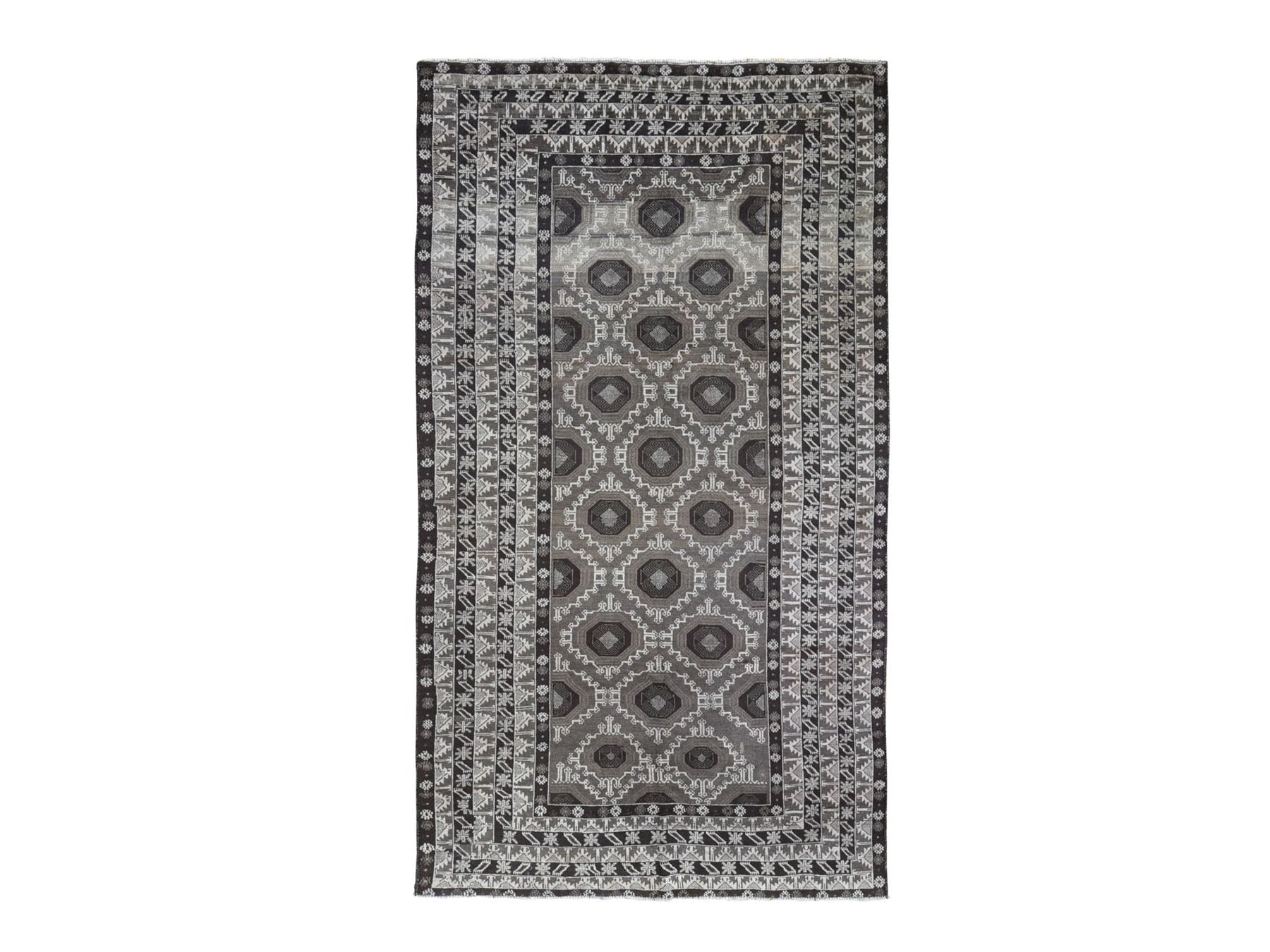 Baluch Tribal & Geometric hand-knotted wool rug in Brown, 5'8" x 9'10" — SKU O059564