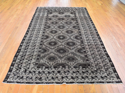 Baluch Tribal & Geometric hand-knotted wool rug in Brown, 5'8" x 9'10" — SKU O059564 (view 2)
