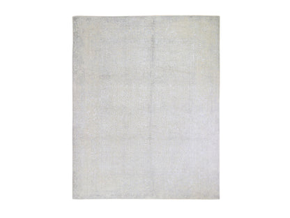 Beige 8'0" x 10'0" Modern and Contemporary Handloom Wool/Silk Rug - Sku: O059566