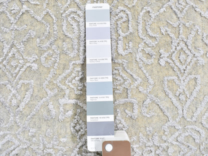 Beige 8'0" x 10'0" Modern and Contemporary Handloom Wool/Silk Rug - Sku: O059566