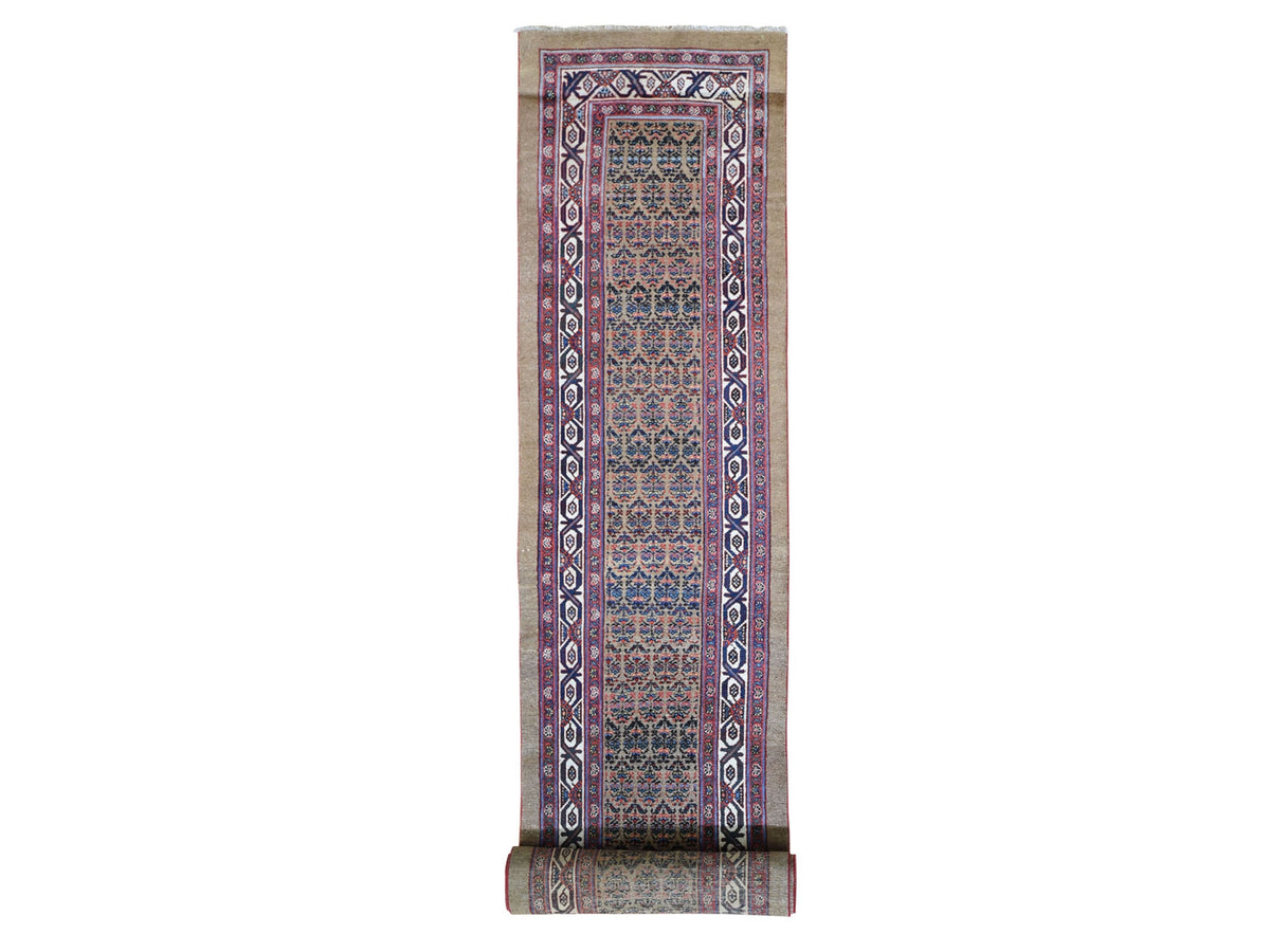 Serab Antique hand-knotted wool runner in Brown, 3' x 18' — SKU O059574