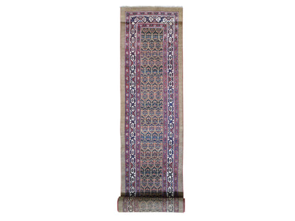 Serab Antique hand-knotted wool runner in Brown, 3' x 18' — SKU O059574