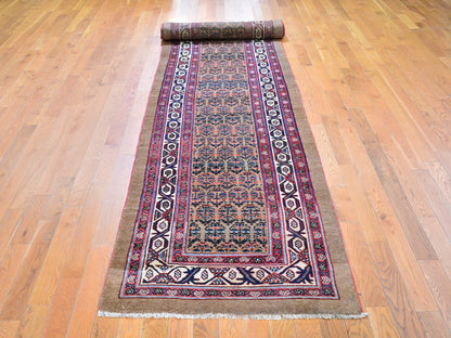 Serab Antique hand-knotted wool runner in Brown, 3' x 18' — SKU O059574 (view 2)