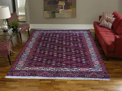 Red 6'7" x 9'6" Antique Hand knotted Wool Rug - Sku: O059624