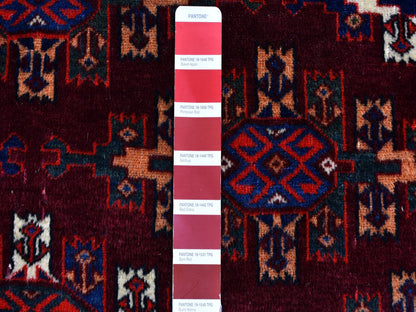 Red 6'7" x 9'6" Antique Hand knotted Wool Rug - Sku: O059624