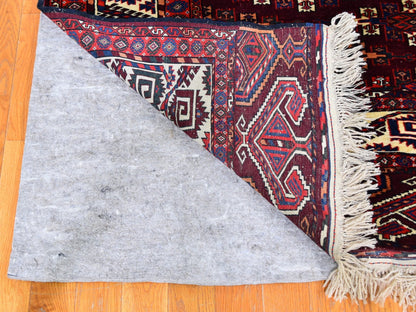 Red 6'7" x 9'6" Antique Hand knotted Wool Rug - Sku: O059624