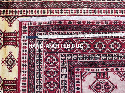 Ivory 4'6" x 7'0" Persian Hand knotted Wool Rug - Sku: O059636