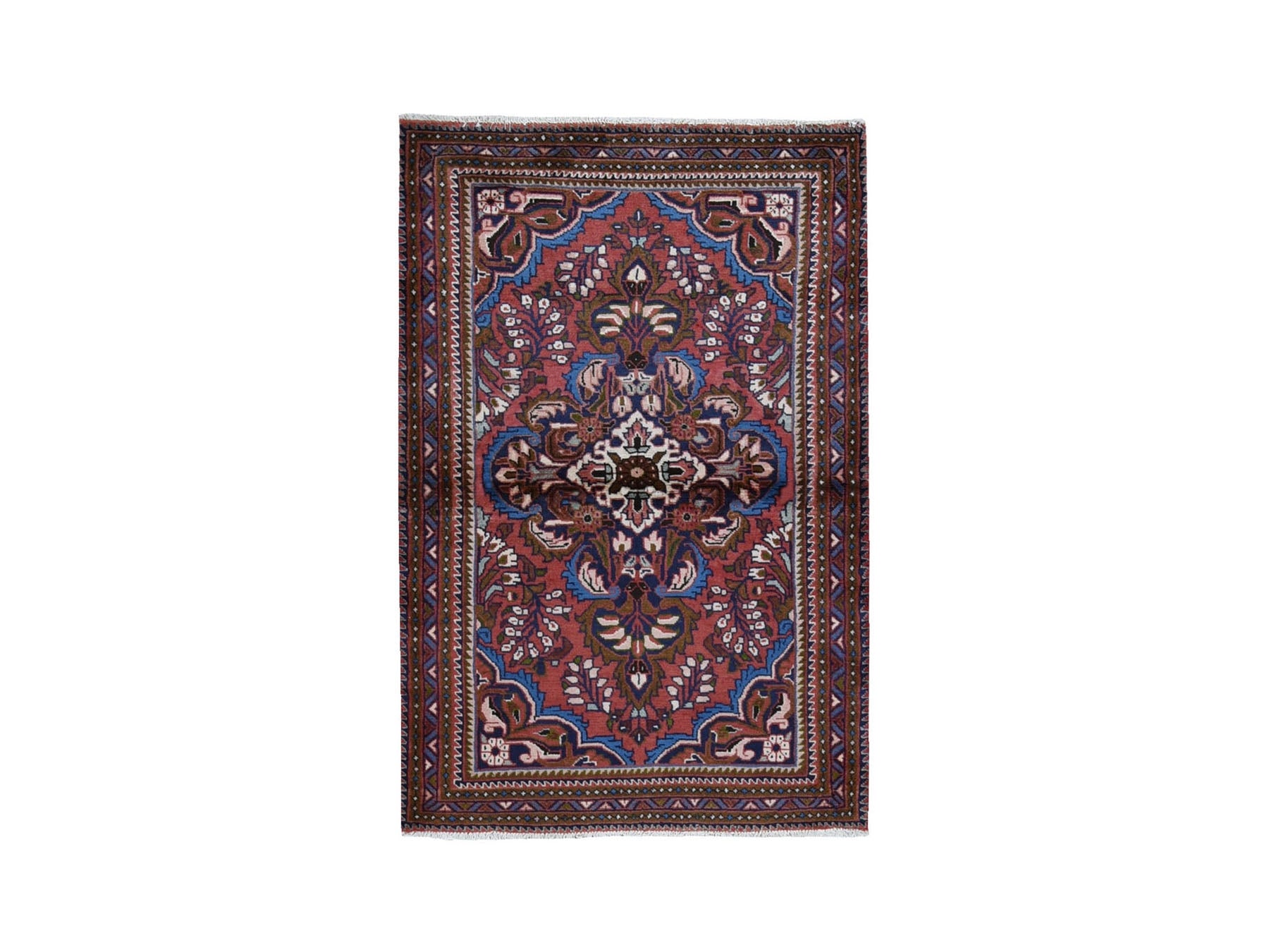 Persian hand-knotted wool rug in Red, 3'6" x 5'5" — SKU O059655