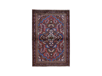 Red 3'6" x 5'5" Persian Hand knotted Wool Rug - Sku: O059655