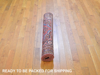 Red 3'6" x 5'5" Persian Hand knotted Wool Rug - Sku: O059655