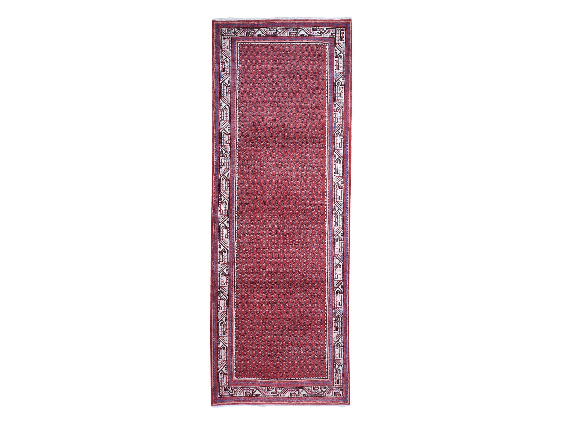 Red 3'8" x 9'9" Persian Hand knotted Wool Rug - Sku: O059666