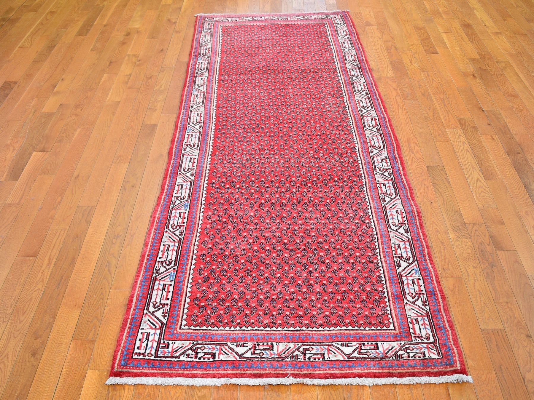 Red 3'8" x 9'9" Persian Hand knotted Wool Rug - Sku: O059666