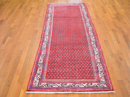 Red 3'8" x 9'9" Persian Hand knotted Wool Rug - Sku: O059666