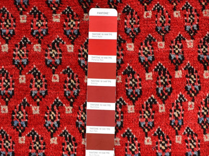 Red 3'8" x 9'9" Persian Hand knotted Wool Rug - Sku: O059666