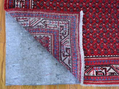 Red 3'8" x 9'9" Persian Hand knotted Wool Rug - Sku: O059666