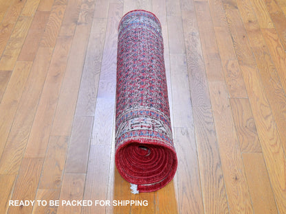 Red 3'8" x 9'9" Persian Hand knotted Wool Rug - Sku: O059666