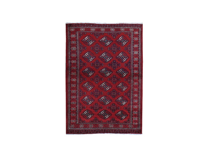 Red 3'6" x 5'0" Persian Hand knotted Wool Rug - Sku: O059669