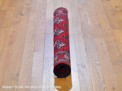 Red 3'6" x 5'0" Persian Hand knotted Wool Rug - Sku: O059669