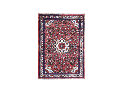 Red 3'6" x 5'0" Persian Hand knotted Wool Rug - Sku: O059677