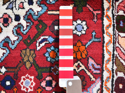 Red 3'6" x 5'3" Persian Hand knotted Wool Rug - Sku: O059678