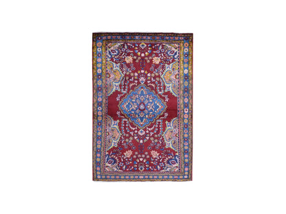 Red 3'8" x 5'10" Persian Hand knotted Wool Rug - Sku: O059680