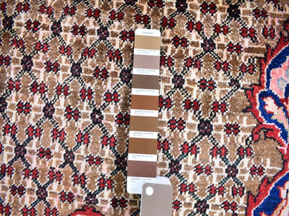 Hamadan Persian hand-knotted wool rug in Brown & Navy Blue, 5'3" x 10'6" — SKU O059683 (view 3)