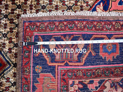 Hamadan Persian hand-knotted wool rug in Brown & Navy Blue, 5'3" x 10'6" — SKU O059683 (view 7)
