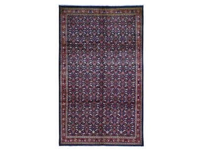 Mahal Persian hand-knotted wool rug in Black & Red, 6'1" x 10' — SKU O059697